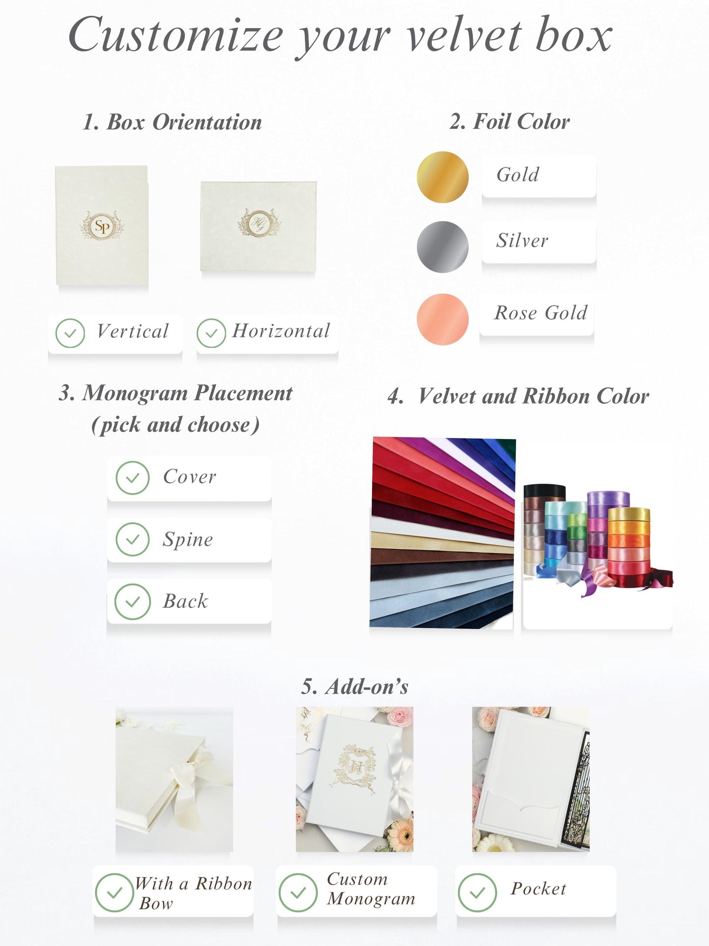 White Velvet Box, Luxurious Wedding Invitation, Gold Foiling Monogram, Personalized Keepsake Box, DIY Invitation