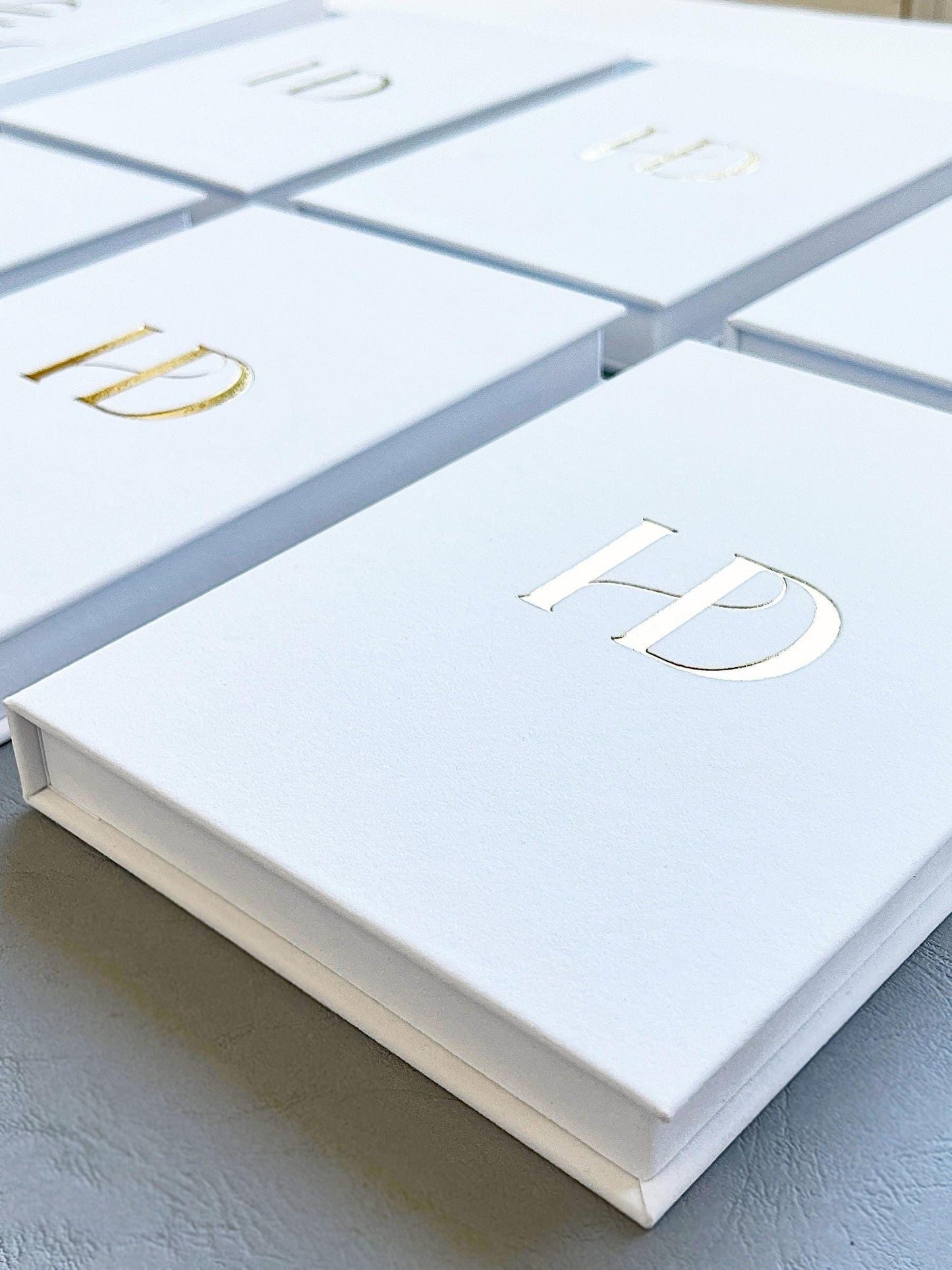 Gold Foil Monogram Velvet Box for Wedding Invitations, Personalized Keepsake Box, DIY Invitation